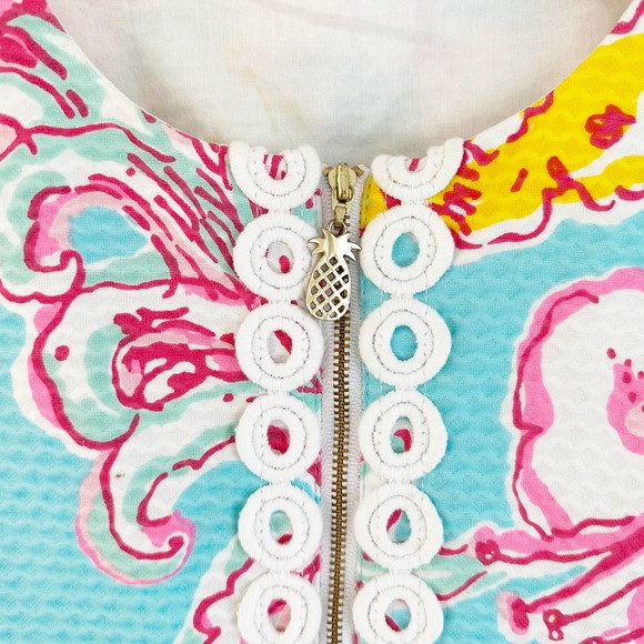 Lilly Pulitzer Floral Cathy Sheath Lolita Dress Teal Pink Sleeveless 2 - Picture 11 of 11